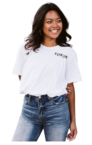 marilyn in a white shirt and jeans smiling